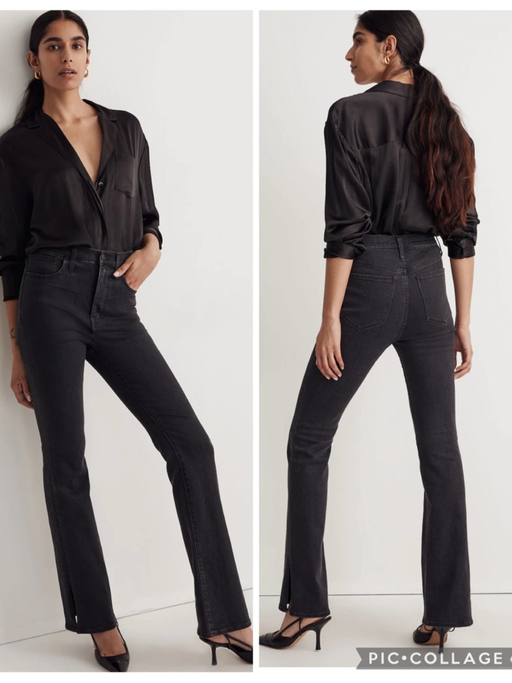 EUC Madewell Roadtripper Skinny Flare Jeans in Bellhaven Wash: Slit-Hem Edition